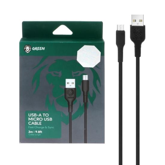کابل تبدیل USB به micro USB گرین لاین مدل GNCMC2BK طول 3 متر